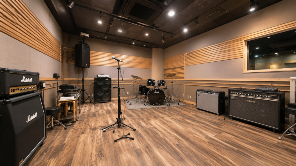 レッスン会場であるRinky Dink Studio西荻のプロ仕様の防音スタジオ機材環境