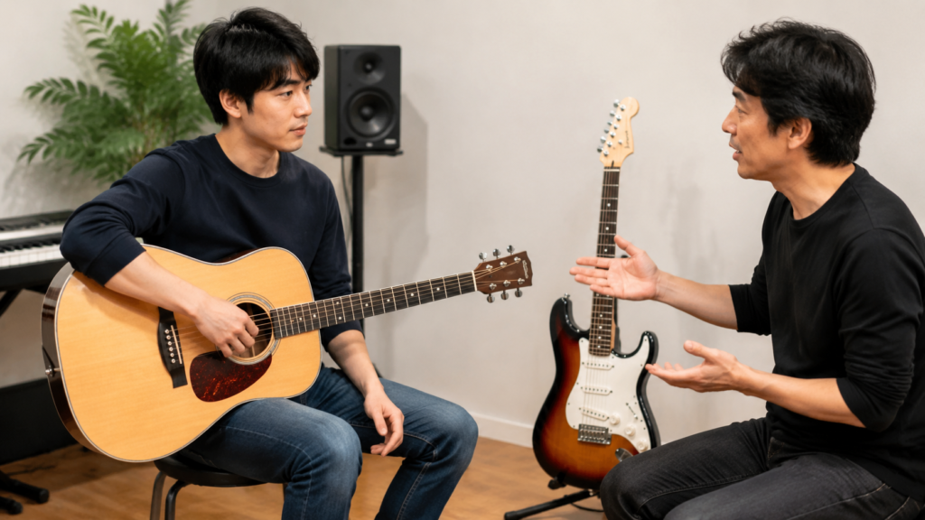 アコースティックギターとエレキギターを比較する大人初心者