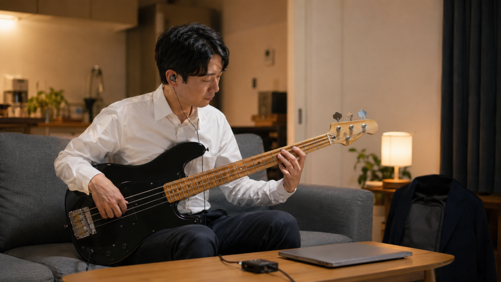 TAB譜とメトロノームを使ってリズムを学ぶ大人のベース初心者