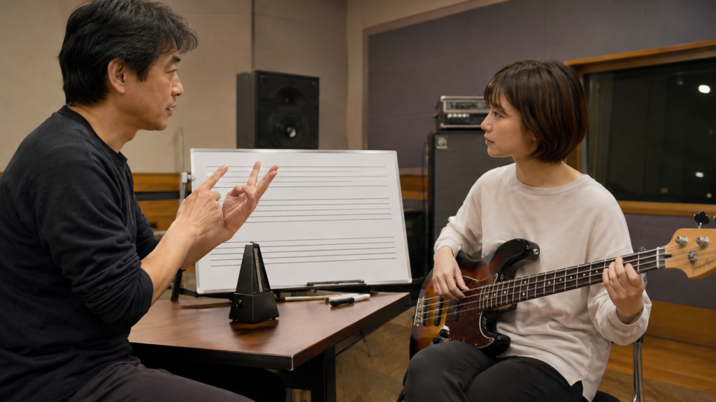 TAB譜とメトロノームを使ってリズムを学ぶ大人のベース初心者