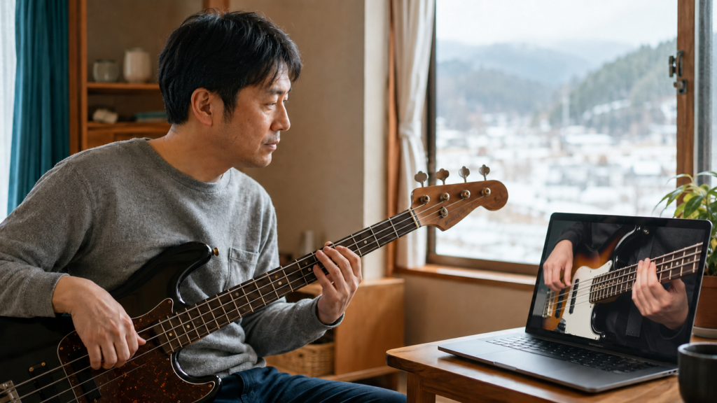 ノートパソコンで学ぶベース演奏